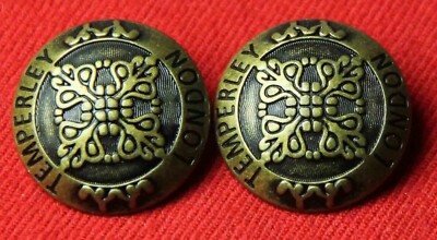 Two Temperley London Blazer Buttons Shank Antique Gold Brown Brass Men's