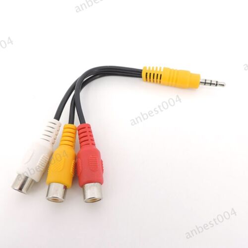 3 pole 3.5mm 3.5 Aux Male jack Stereo  to 3 RCA Female 3rca AV Cable Audio - Photo 1 sur 6