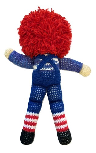 1960er Jahre zerlumpte Andy Puppe handgefertigtes Stofftier gehäkelt gestrickter Junge 21 Zoll Vintage - Bild 3 von 5