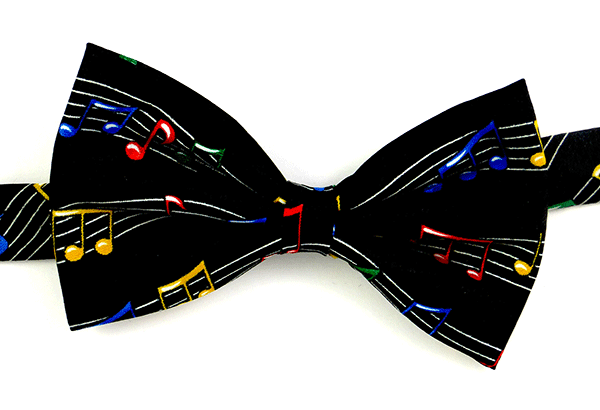 Wavy Colourful Staves Music Bow Tie  - Music Themed Gift - Musical Bow Tie