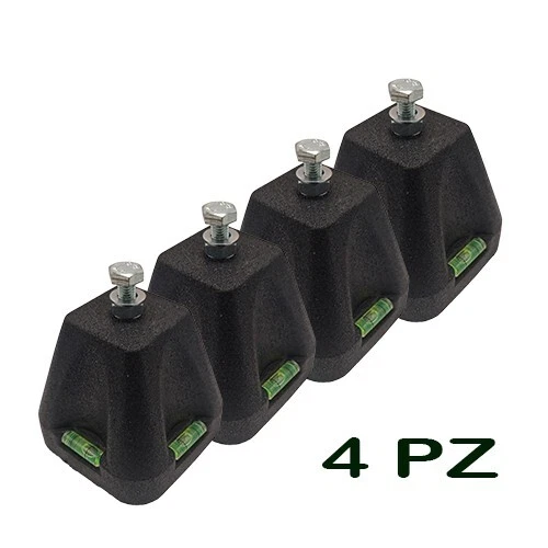 Kit 4 Piedini Regolabili In Acciaio Con Snodo E Piede In Gomma Rigida (38 Mm), Perno Filetto M10 Lunghezza 152mm - Foto 10