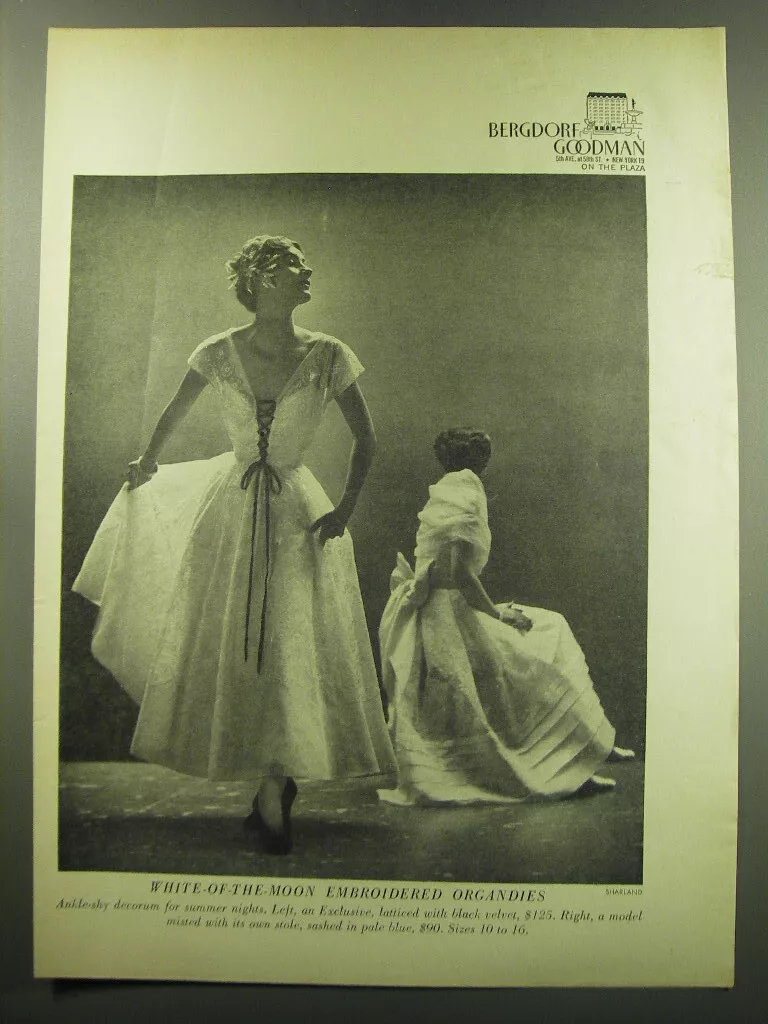 1949 Bergdorf Goodman Dresses Ad photo by Sharland White of