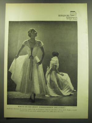 1949 Bergdorf Goodman Dresses Ad - photo by Sharland - White-of-the-Moon |  eBay