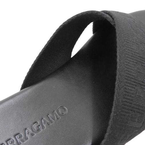 Salvatore Ferragamo Double Cross Band Flat Sandals Women's Black 6 pumps 6 black - Picture 4 of 6