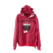ALYC Pet Carrier Hoodie Cat Pouch Holder Sweatshirt Small Pink Pocket Pullover