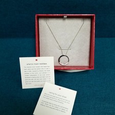 Red Envelope Artemis Moon Sterling Silver  Diamond Necklace 5.4 grams Total