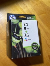 GENUINE HP 74/75 Black Tri-color OEM Ink Cartridges Retail Box EXP 3/2014