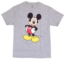 Disney Mickey Mouse Line Classic Pose Men's Grey Heather T-Shirt