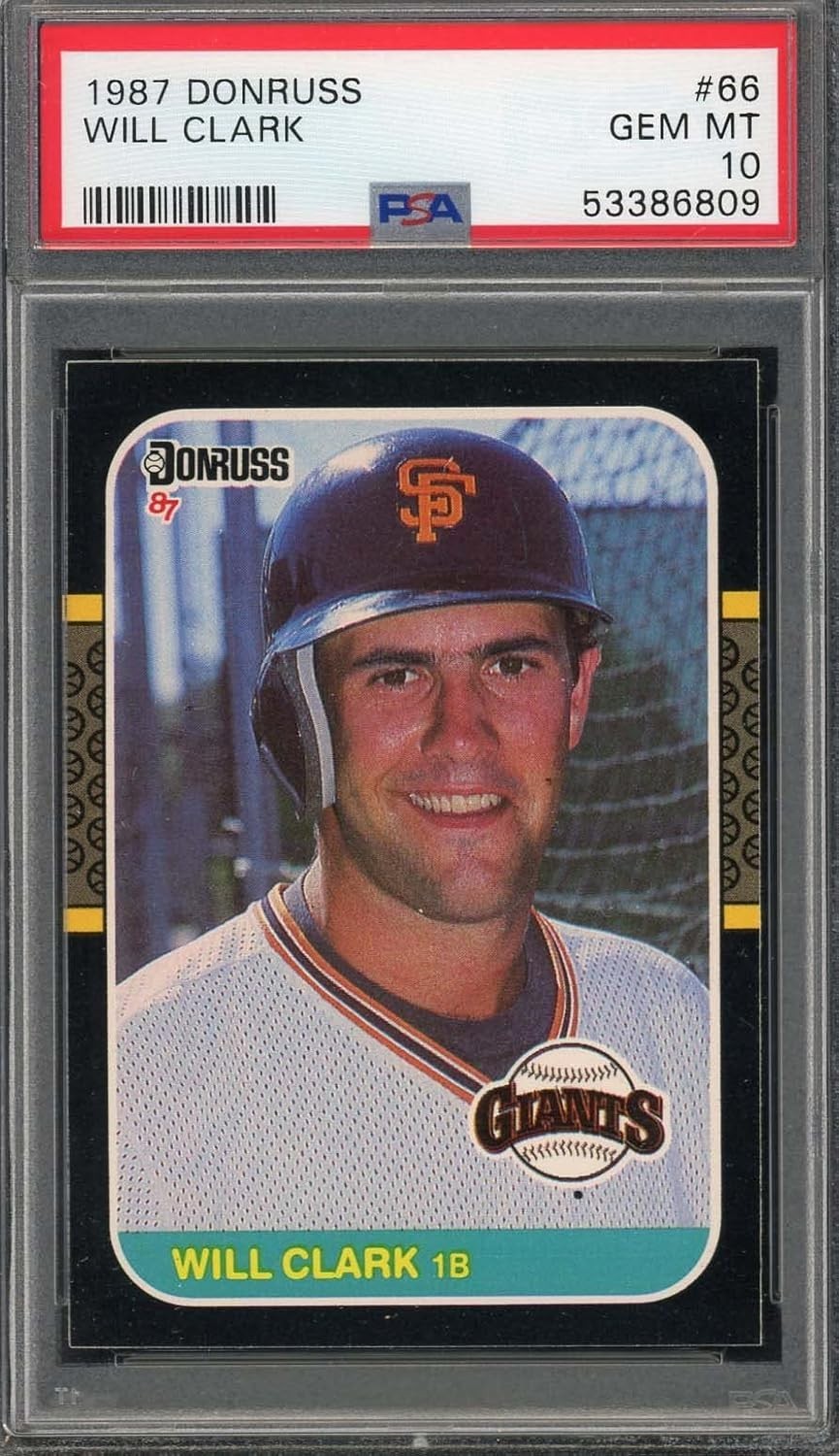 Will Clark 1987 Donruss Baseball Rookie Card RC #66 Graded PSA 10
