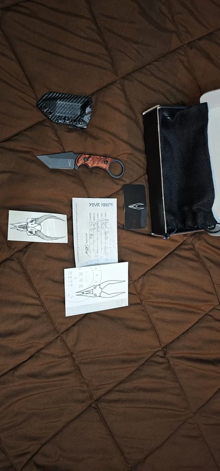 Cuchillo de hoja fija Dagr & Nott Ringed Tonto Crimson Out Full Tang Foto 2 de 4