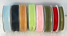 25 Yd. Woven Ribbon - Sheer With Satin Edge-100 Nylon -2 widths- 7 colors-NOS