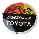 Vintage Toyota Sign - Automobile Land Cruiser Gas Pump Dealer Porcelain Sign