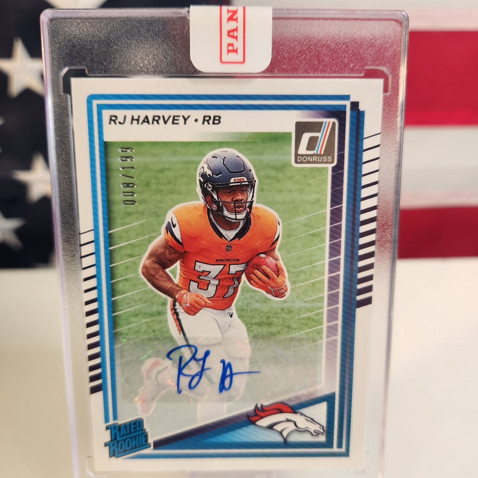 2025 Donruss RJ Harvey #312 Rated Rookies Autographs /199