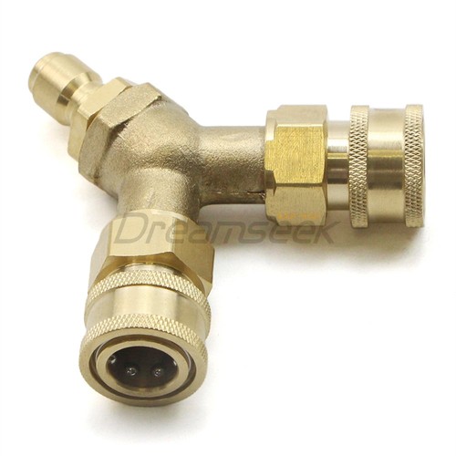 Pressure Washer Tee 3/8" 1/4inch Fitting Splitter Coupler Quick Connect Adapter - 第 8/14 張圖片