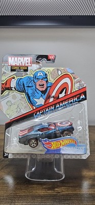 Hot Wheels Marvel Captain America Comic Book Styling Character Car 1:64