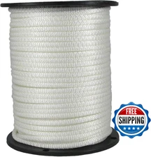 1/4 inch White Dacron Polyester Rope - 500 Foot Spool | Solid Braid, Low Stretch