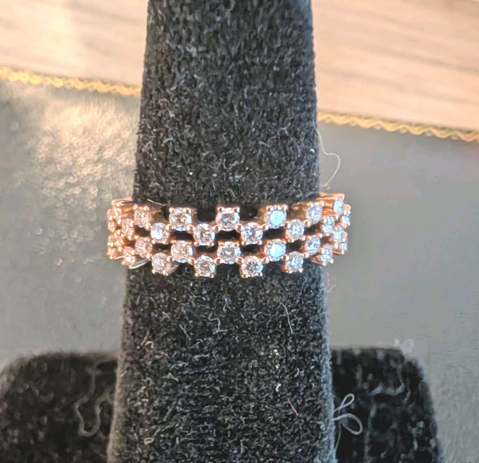 BEAUTIFUL UNIQUE INTERLOCKING DIAMOND STACKING RI… - image 12