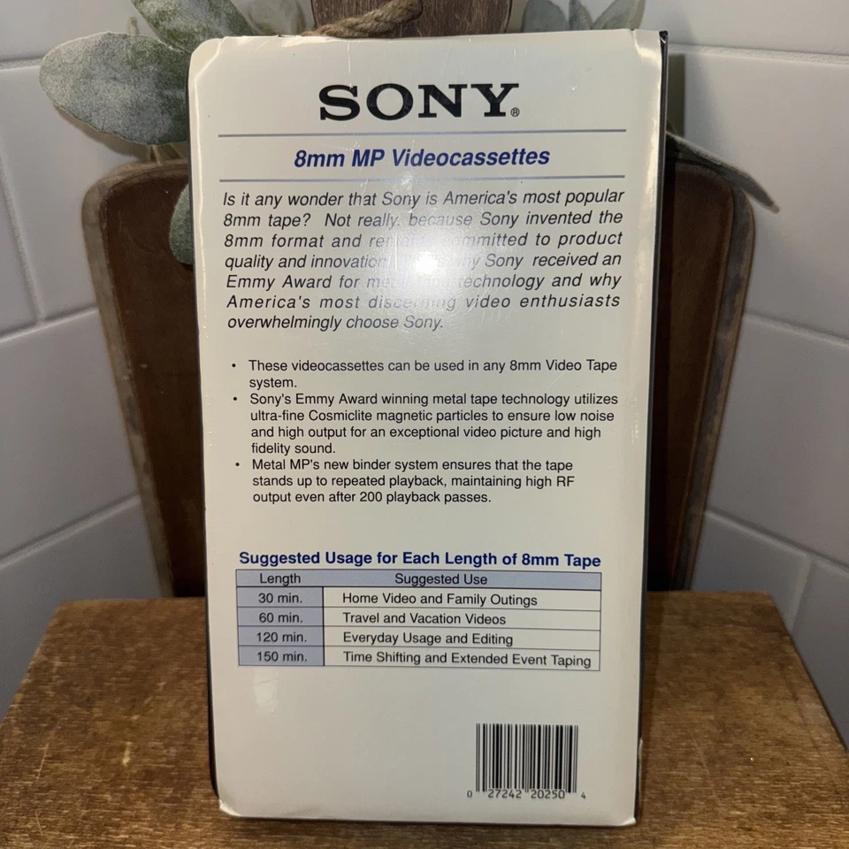 2 PACK SONY 8 MM 120 MINUTE  MP VIDEO CASSETTE TAPE -Plus 1 Sony 8mm 120 HG - Image 4 of 4