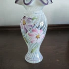 Hand Painted Fenton Art Glass Vase 2003 Heirloom Optics Collection
