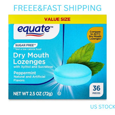 Equate Sugar-Free Xylitol Lozenges for Dry Mouth Relief, Peppermint Flavor 36 ct