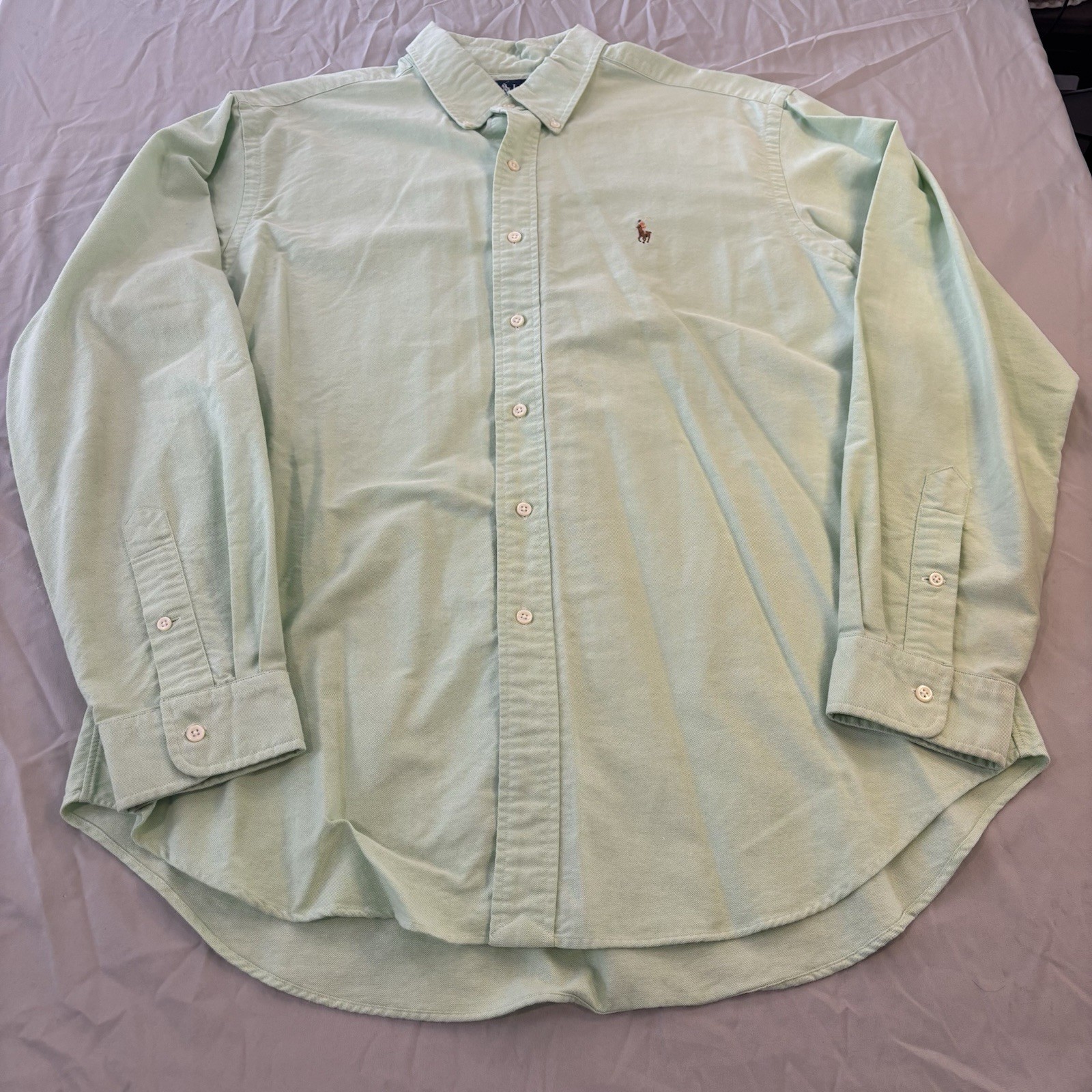 Polo Ralph Lauren Classic Fit Camicia Uomo Extra Large XL Verde Carne Pony Preppy