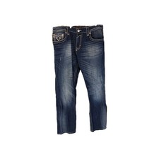 Rock Revival Size 40  Altered Waist Gary Straight Legged Distressed Jeans