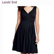 Lands End Fit And Flare Little Black Dress Sz Large L 14 16 EUC