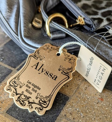 Alyssa, Animal Print Backpack Purse W/Wallet, Gray Large NWT!!