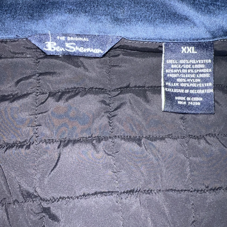 Chaqueta acolchada acolchada con cremallera completa Ben Sherman para hombre talla XXL azul marino ligera Foto 4 de 4