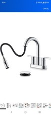 Chrome Centerset Bathroom Faucet with Pull Down Sprayer, 4 Inch 2 Handle Pull...