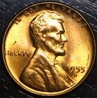 1955 D Lincoln Wheat Penny 1c US Coin Denver Mint BU Uncirculated