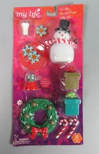 My Life As Holiday Decorations Play Set Snowman Wreath, Cookies 18" Dolls New