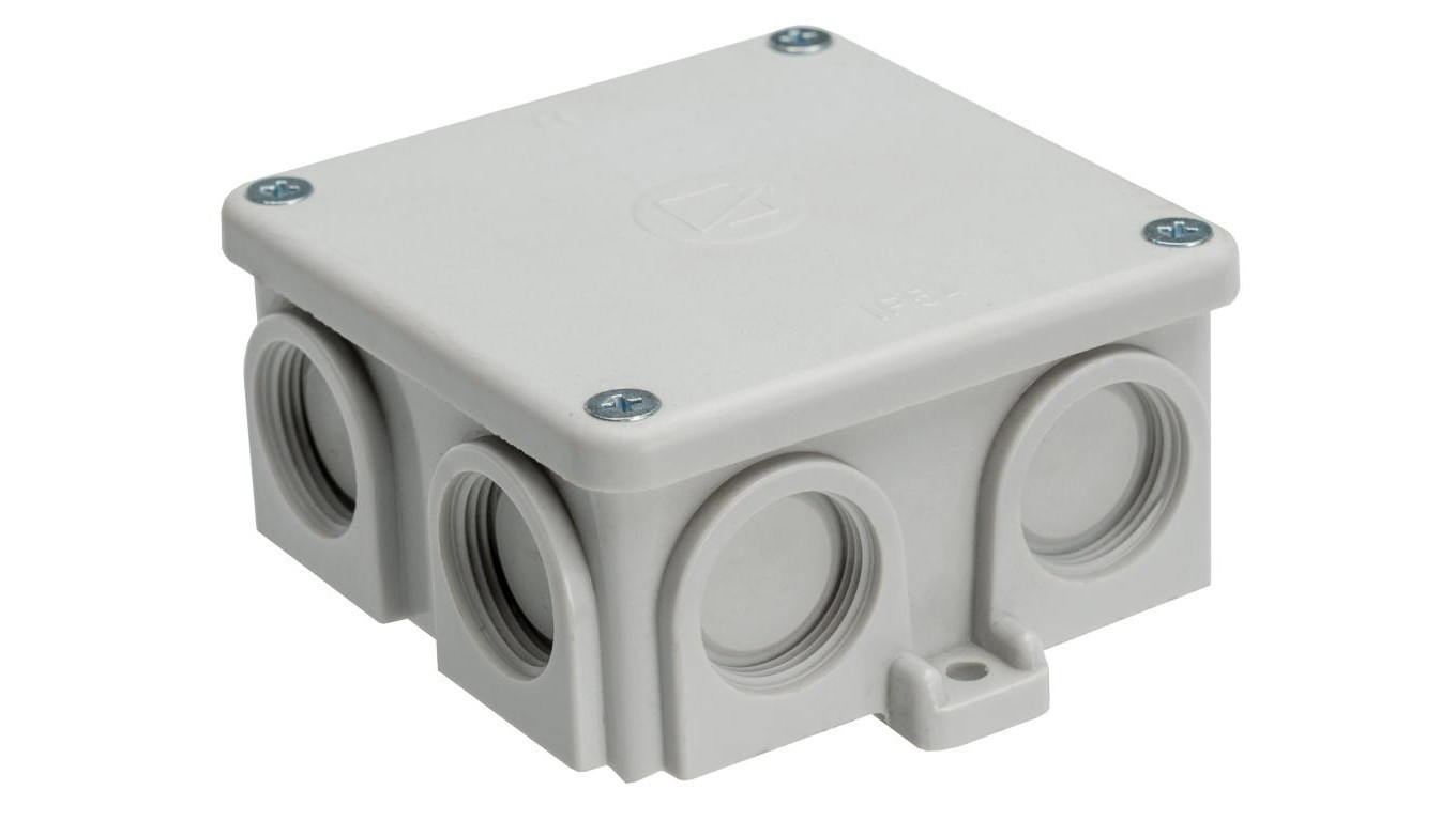 Surface-mounted box, Bakelite material, RAL7035 color, IP54, 500V, 7 outp /T2UK