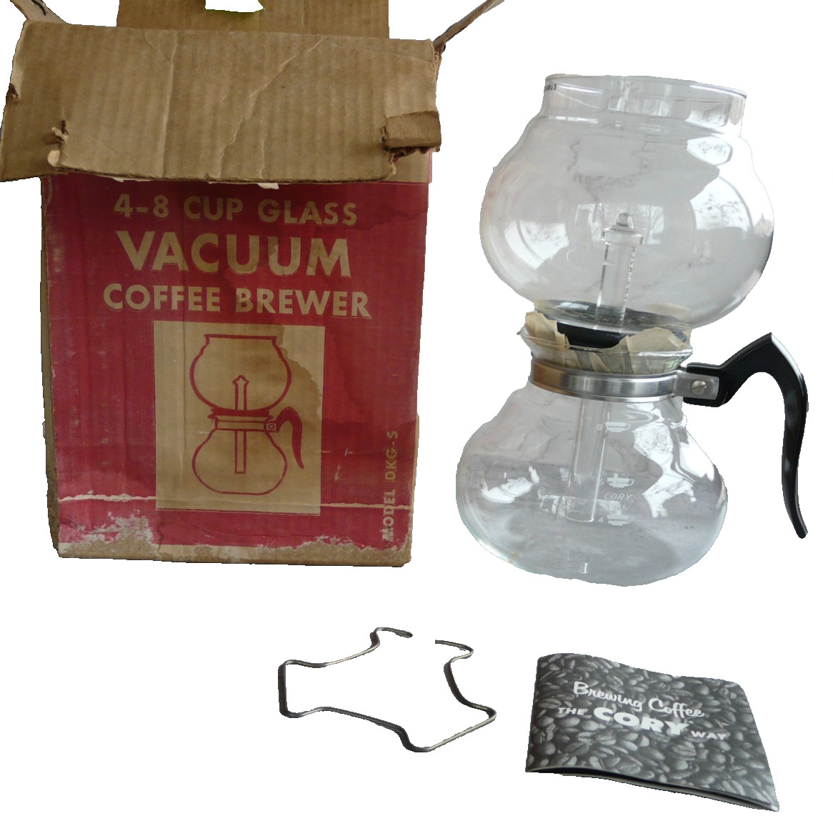 Vintage Cory Vacuum Coffee Brewer DKG-S 4-8 Cup W/Filter Rod Original Box