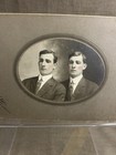 Antique Cabinet Photo UNUSUAL Hand Painted Twin Brothers? Rose Cheeks & Eyes