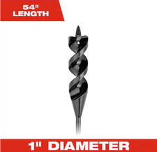 NEW Milwaukee 1 in. X 54 in. Cable Auger Bit - Model # 48-13-8285