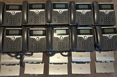 CISCO CP-7841 UC Phone Office Phone w/Stand Lot of 10