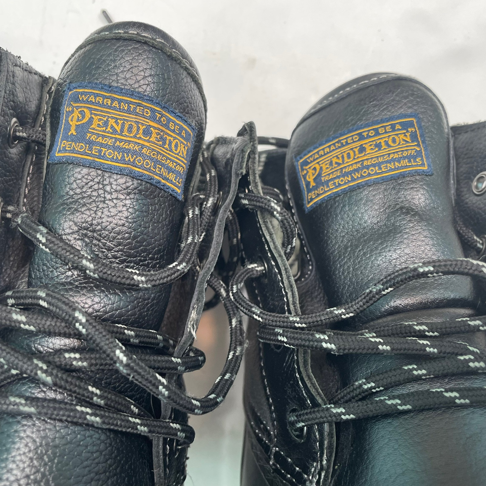 Pendleton Black Leather Upper Duck Rain Boots Men… - image 2