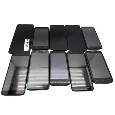 Lot of 10 Android Smartphones Alcatel 3V 1X 3H Plus Pop C5 Revvl 4 No Power READ