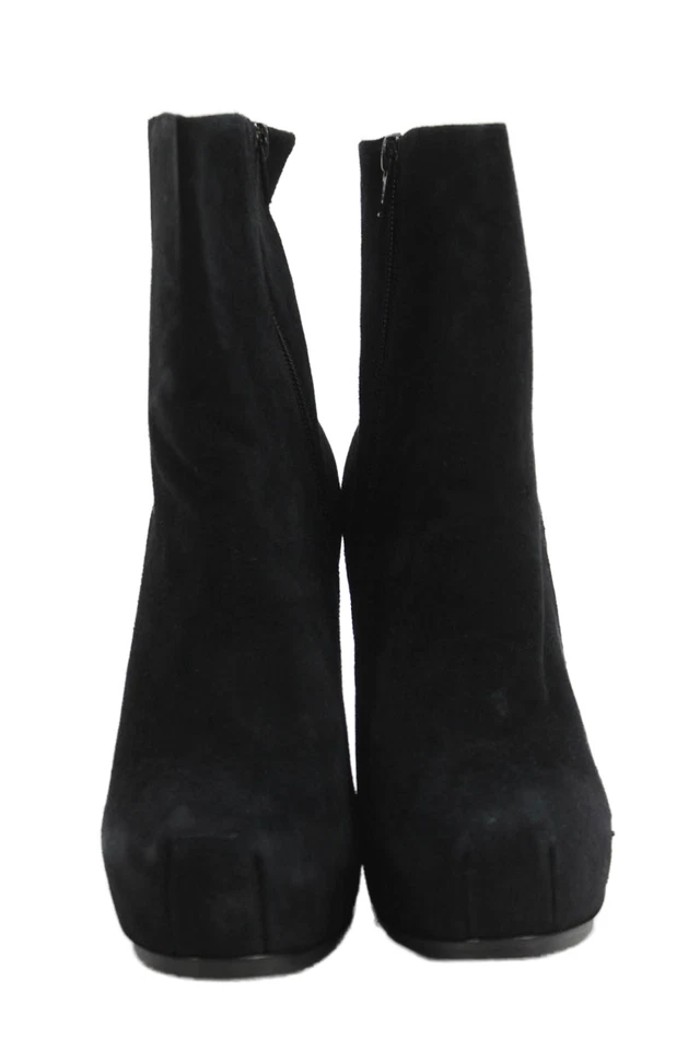 Botas al tobillo Pour la Victoire para mujer de gamuza con plataforma negras talla 8 medianas Foto 2 de 4