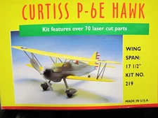 Dumas Aircraft Curtiss P-6E Hawk Kit # 219 RP FF WOOD KIT BIPLANE