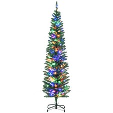 6' Pencil Prelit Artificial Christmas Tree with Colorful LED Lights