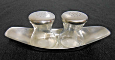GRIRIW Salz & Pfefferstreuer Set - 2 Stück Glas Mit Edelstahlverschluss 6x6x9cm