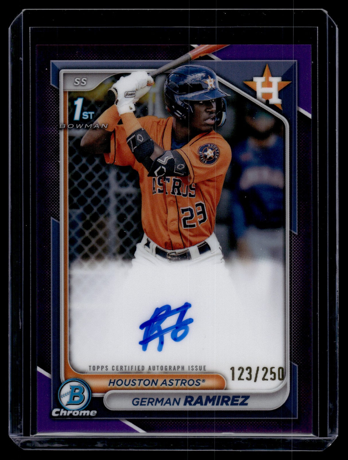 German Ramirez 2024 Bowman Chrome Purple Refrctor Auto Card /250 #CPA-GR