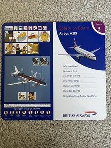 British Airways A 319 Issue 3 Safety Instructions Card