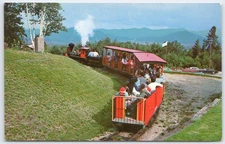 Vintage Candy Cane Express Train Adirondack Mountains Postcard N.Y.