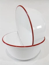 ❤️ 2 RED Band CORELLE 28-oz SUPER SOUP BOWLS Bright Radiant Brilliant Holiday