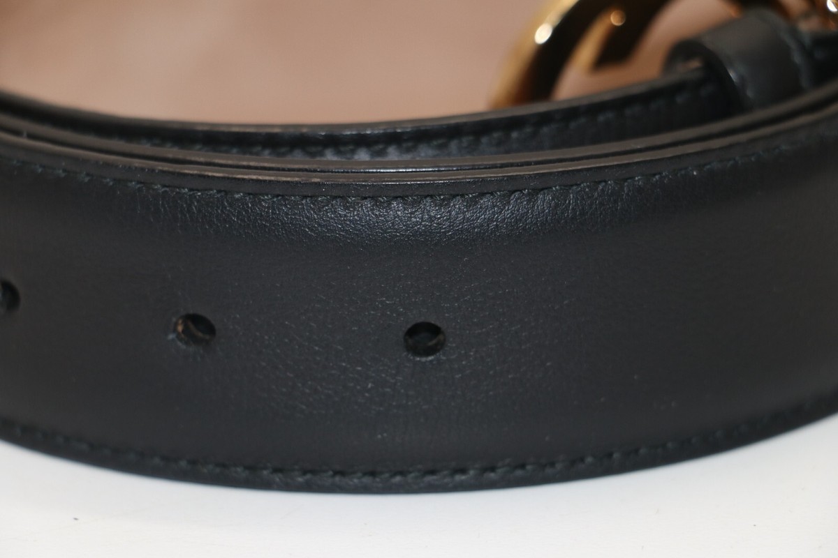 Gucci Interlocking Gold GG Belt 370543 Size 36 - Black/Brown Gucci Interlocking Gold GG Belt 370543 Size 36 - Black/Brown