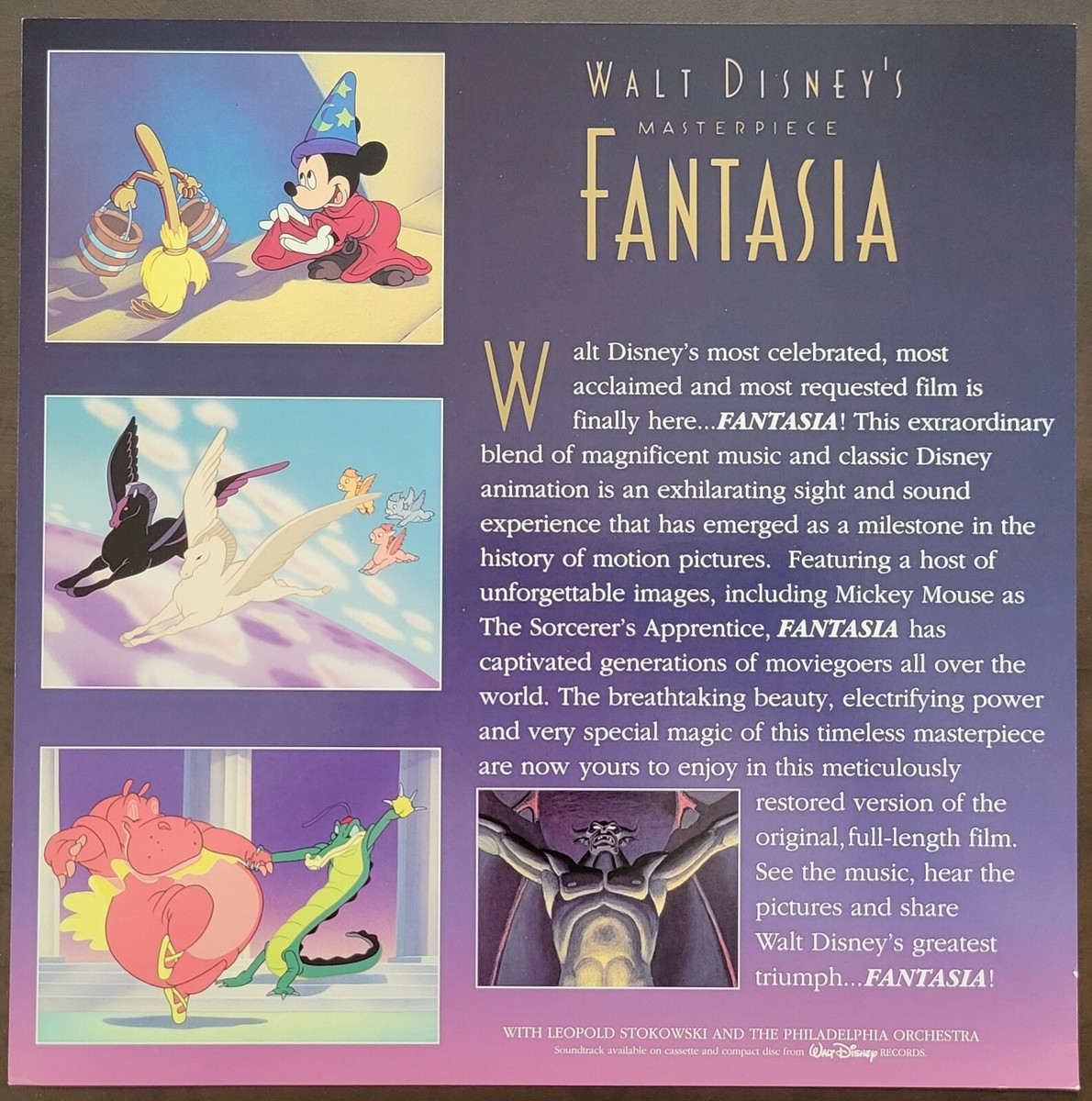 WALT DISNEY'S FANTASIA レーザーディスク Fantasia (Laserdisc CAV, 1991) for sale online | eBay