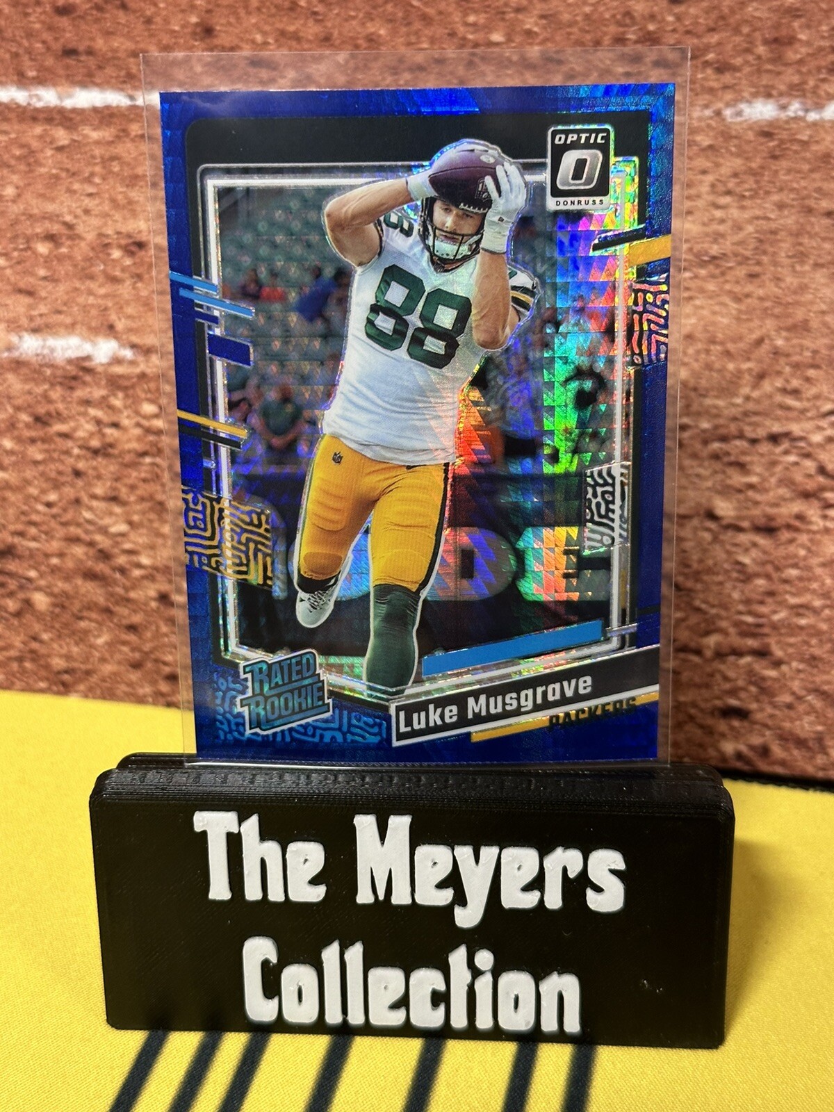 2023 Panini Donruss Optic Luke Musgrave Blue Hyper Rated Rookie Packers RC #241